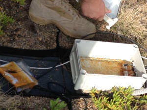 East side wiring box was damaged by standing water